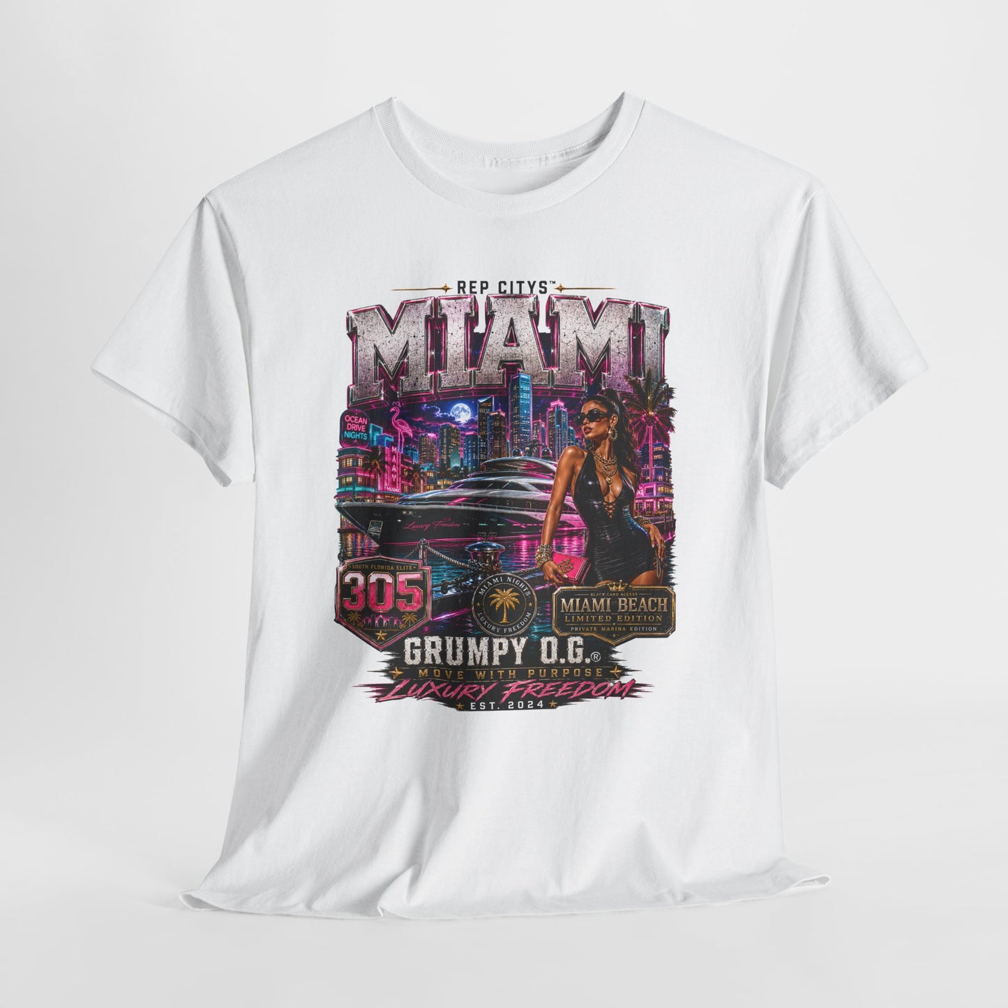 Miami Black Card 305 Graphic Tee