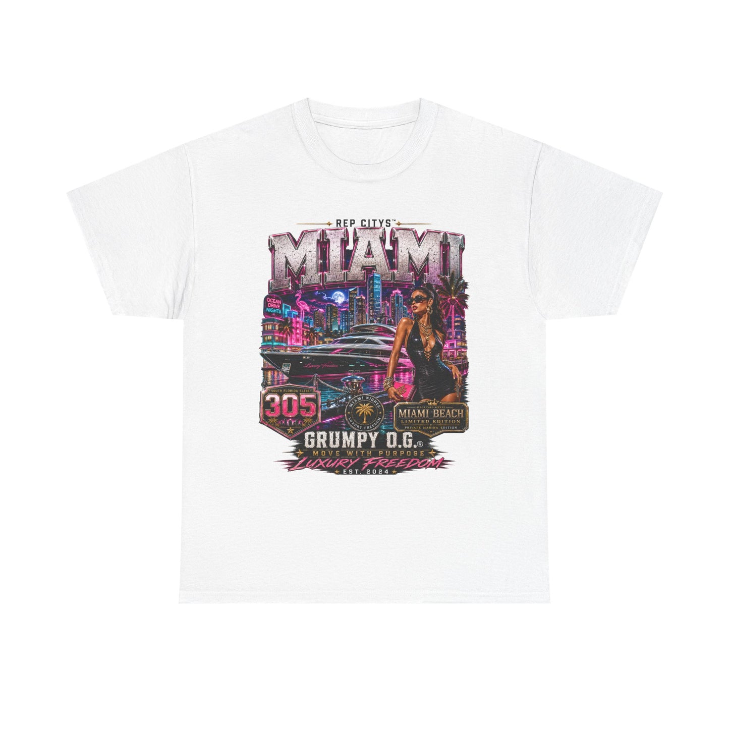 Miami Black Card 305 Graphic Tee