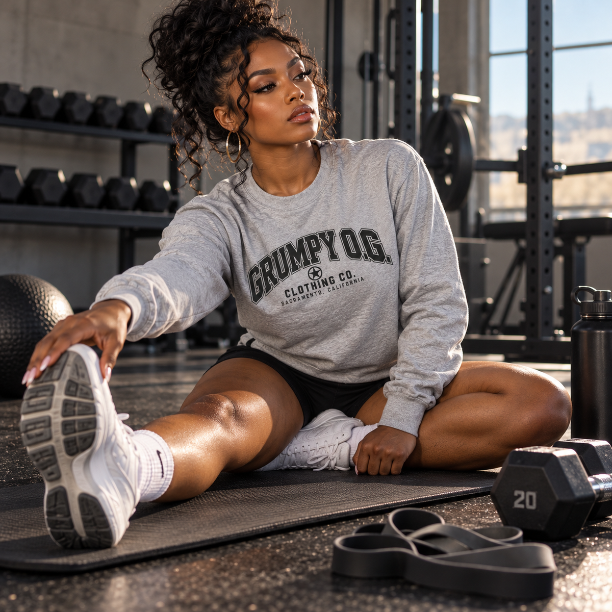 O.G. Standard™ — White & Heather Grey Long Sleeve