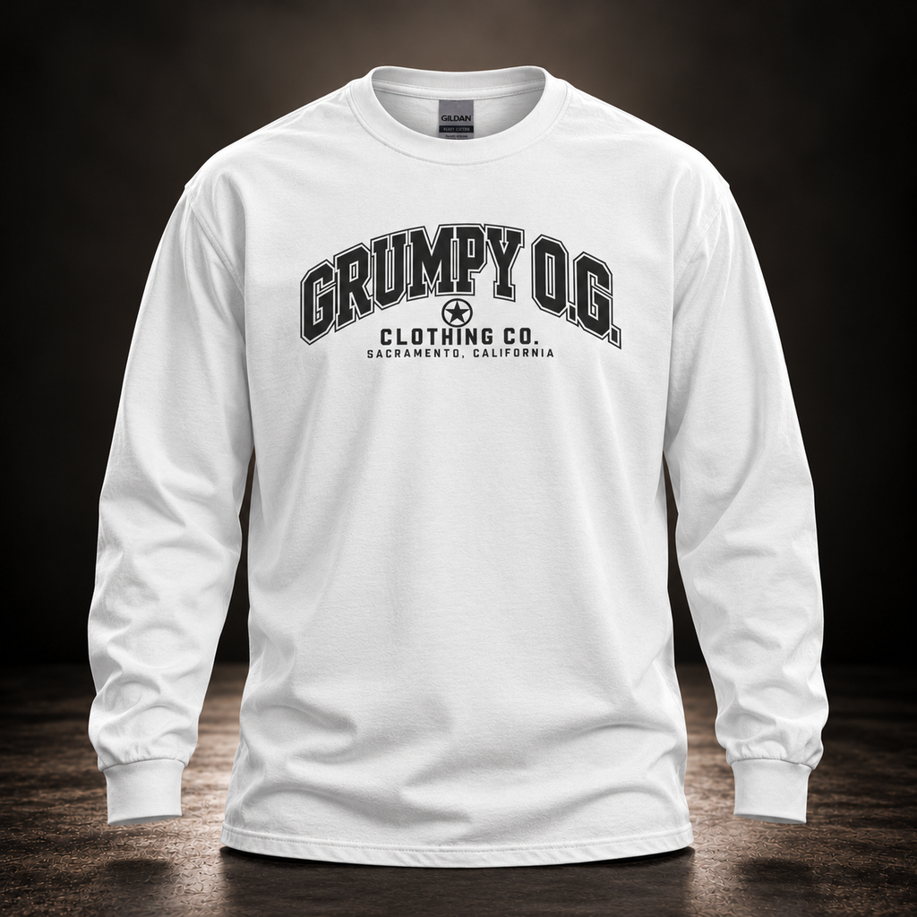 O.G. Standard™ — White & Heather Grey Long Sleeve