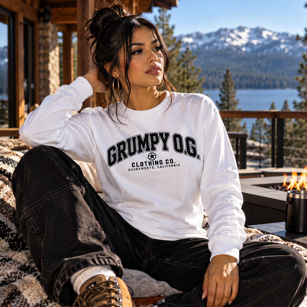 O.G. Standard™ — White & Heather Grey Long Sleeve