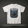 White Pressure Built™ Tee featuring a bold resilience graphic with electric blue details, pressure-driven messaging and premium mindset streetwear artwork on the front.