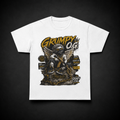 White Rule Without Notice™ Tee featuring bold black and gold typography, quiet-power messaging and premium streetwear artwork on the front.